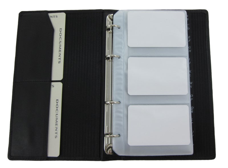 Visitekaartmap met A-Z - Leather Concept